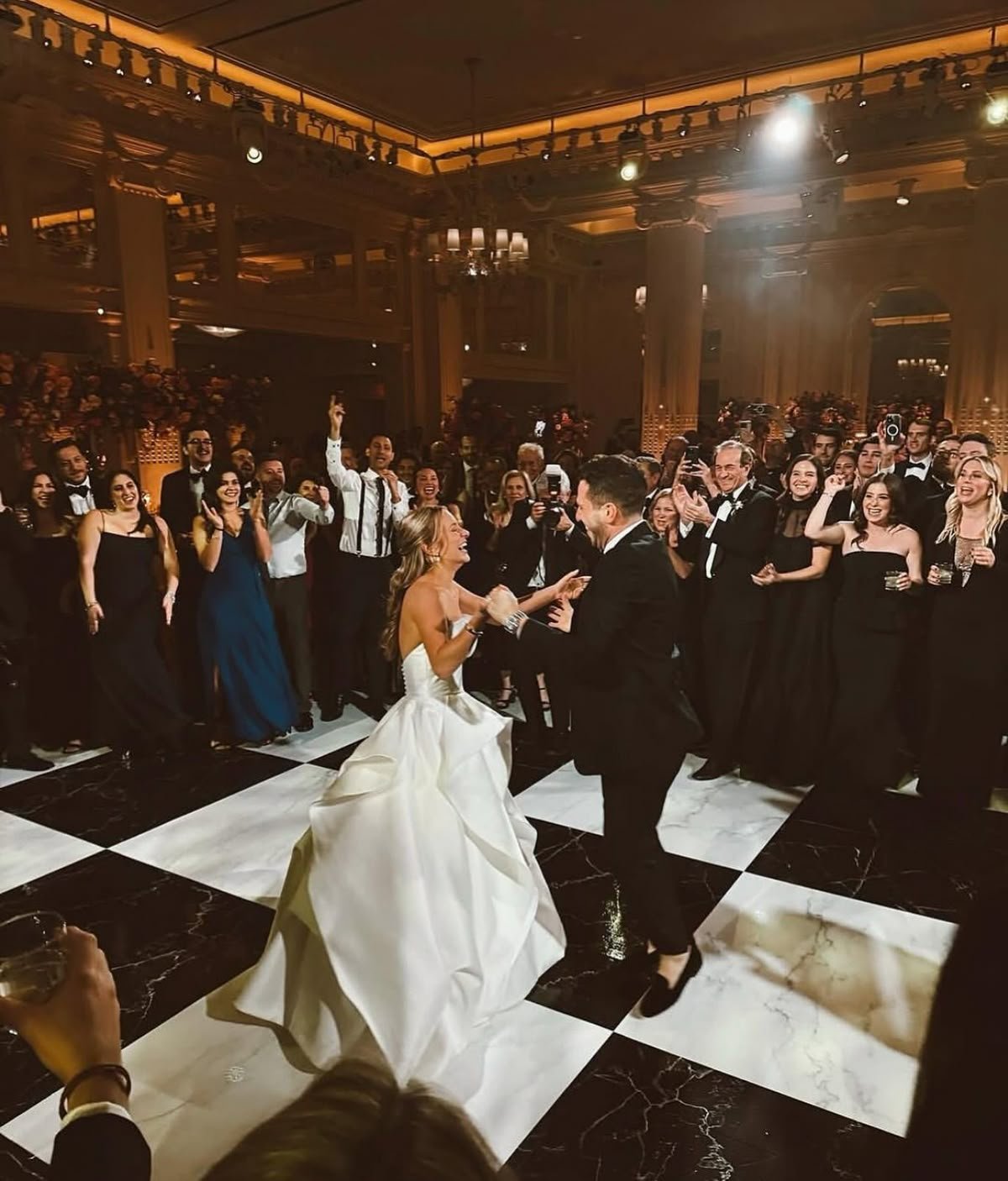 Dance floor rental services overview at a New Orleans wedding reception